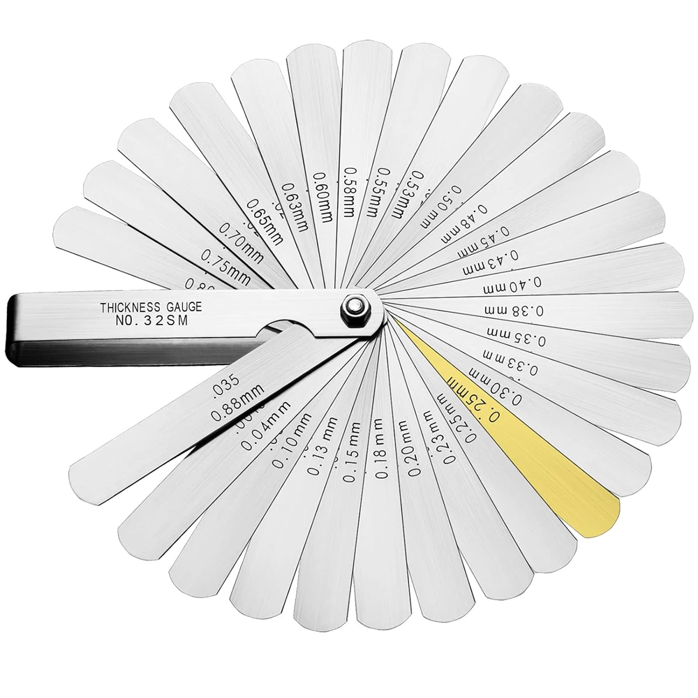 New Feeler Gauge Set 32 Blades for Guitar Neck Relief