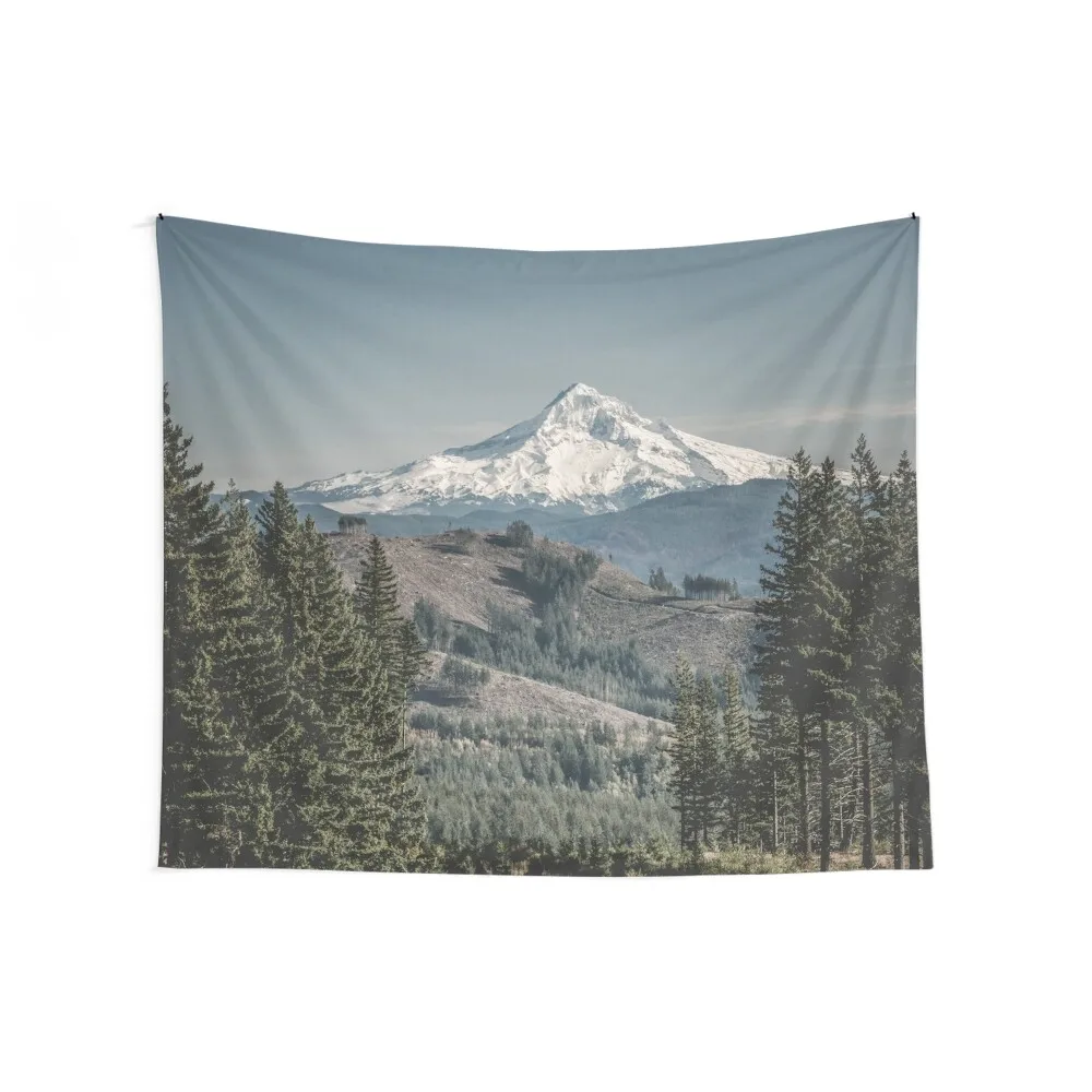 Vintage Mount Hood Oregon Forest and Mountains Tapestry Outdoor Decoration Cute Room Decor Wallpapers Home Decor Tapestry