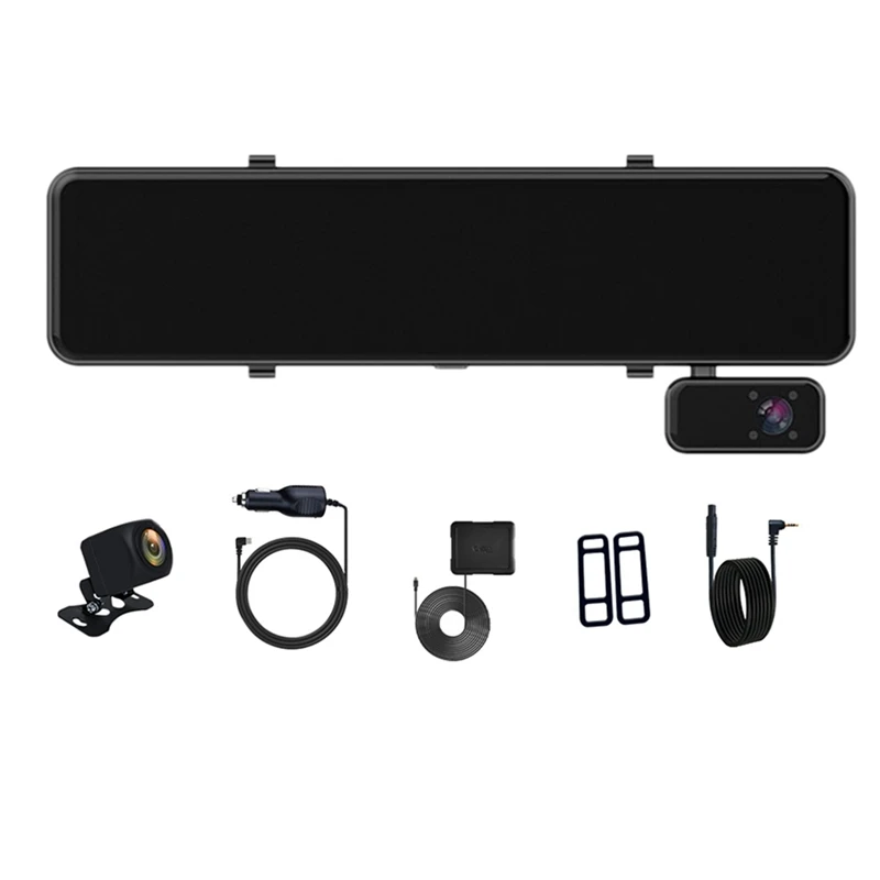 

1080P+1080P+1080P Three-Split Screen Car DVR Dash Cam Rear View Mirror GPS Car Camera 1080P Video Recorder Registrar