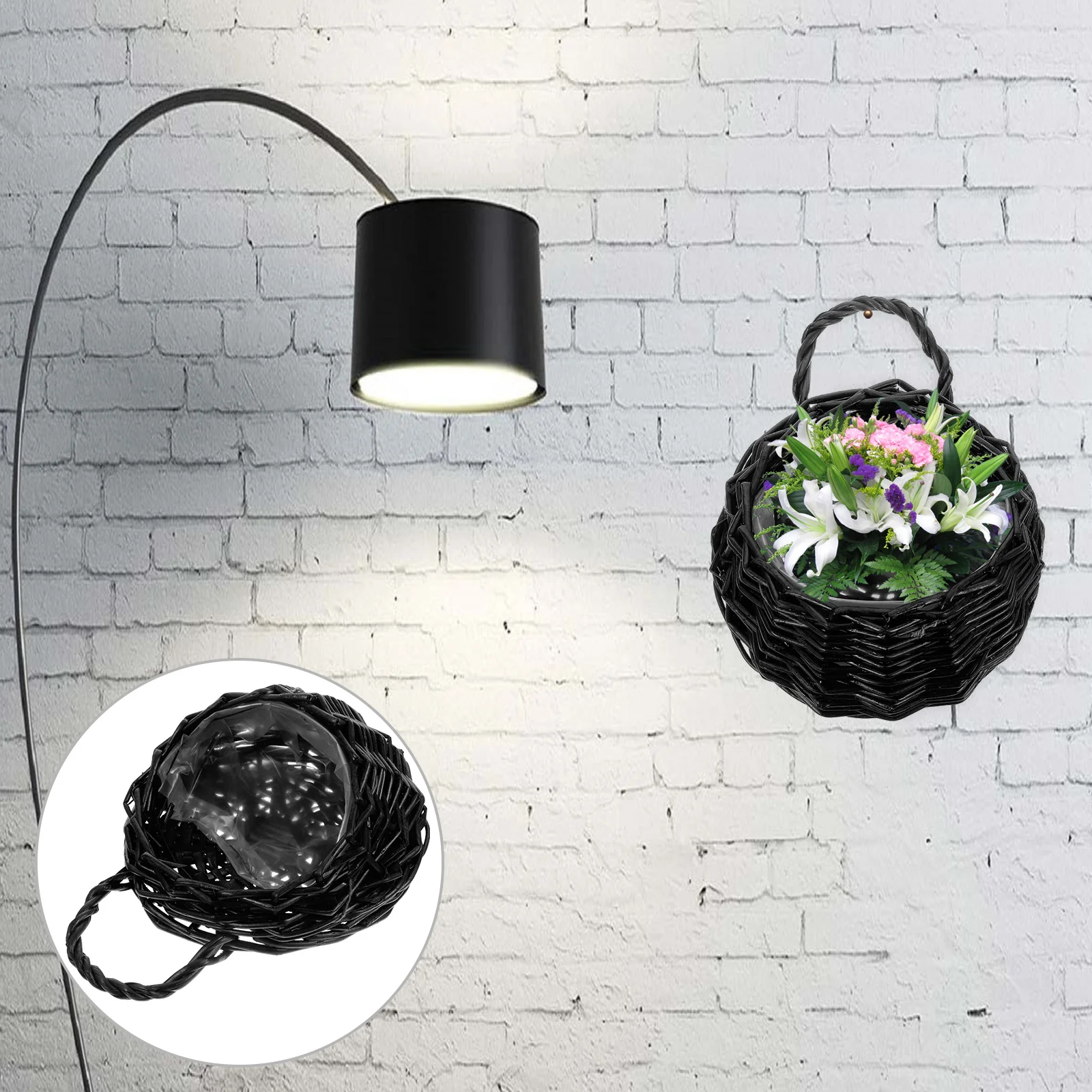 

Wall Hanging Basket Woven Storage Organizer For Flowers Fruits Vegetables Kitchen Bathroom Living Room Decorative Planter Garden
