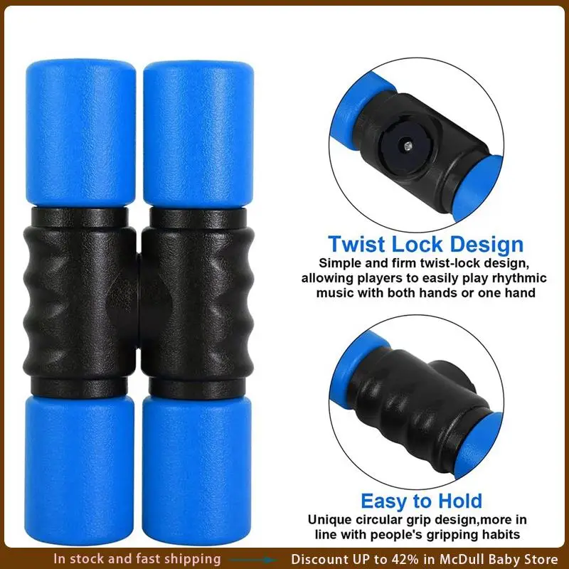 ABJA-Double Rows Shakers Percussion Instruments Medium Volumelatin Percussion Instruments For Studio,Band,Drummers (Blue)