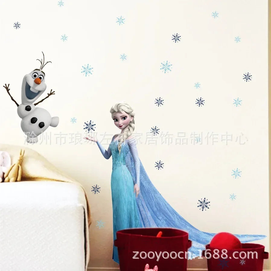 Disney Frozen Anime Figure Elsa Olaf PVC Wall Stickers Room Decoration for Kids Room Living Room Kindergarten Birthday Gifts