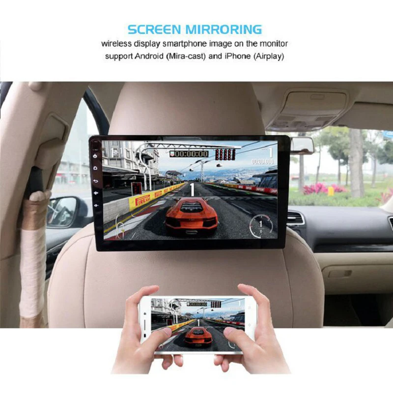 

10.1inch 1080P HD Car Screen Rear Seat Headrest Monitor Android 8.1 Video Player Support APK Software Install and download Games