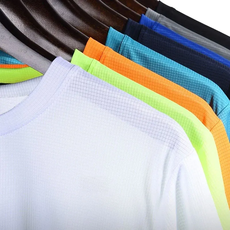 Men Round Neck Athletic T‑Shirt Quick Dry Moisture Wicking Lightweight Short Sleeve Top for Gym Running Workout Training Sports