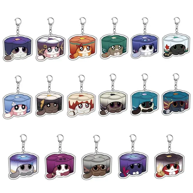 Honkai Star Rail Cat Cake Keychain Boothill Ruan Mei Kafka Blade Cute Cartoon Anime Backpack Pendant Key Ring Cosplay Badge Gift