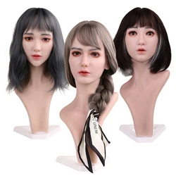 EYUNG Full Silicone Model Props Hair Wig Glasses Hat Display Female Head Model For Shoot Window Jewelry Display Silicone Head