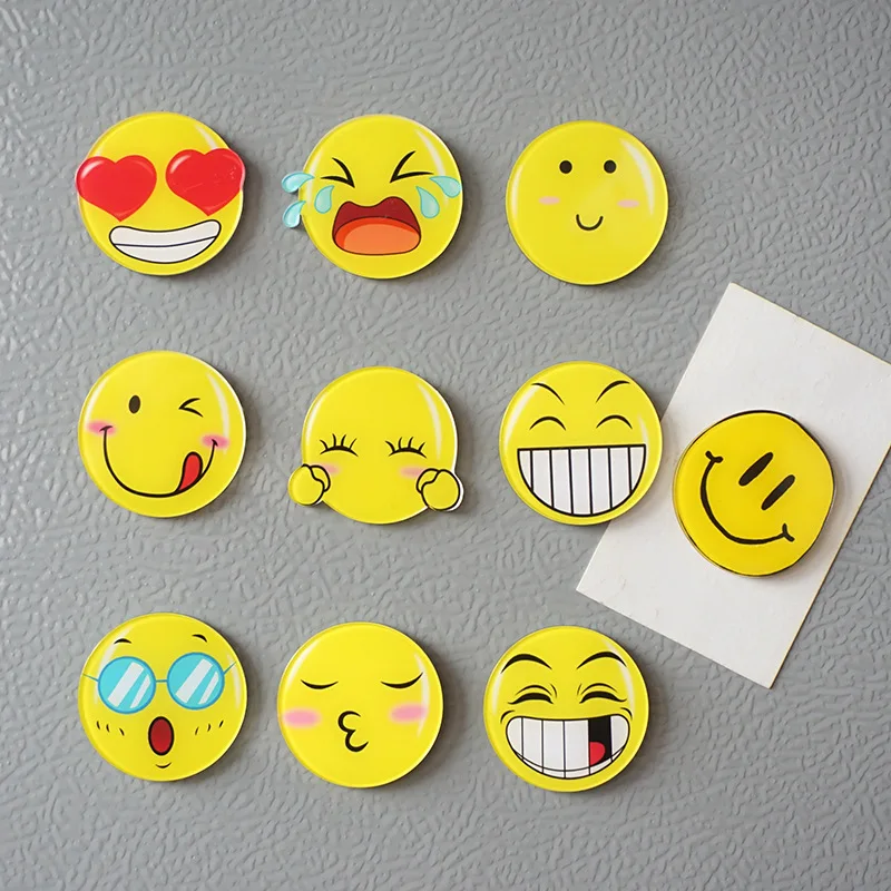 

6pcs Personalized Memes Smile Refrigerator Magnets Cute Cartoon Fridge Blackboard Whiteboard Photo Message Magnets Decorative