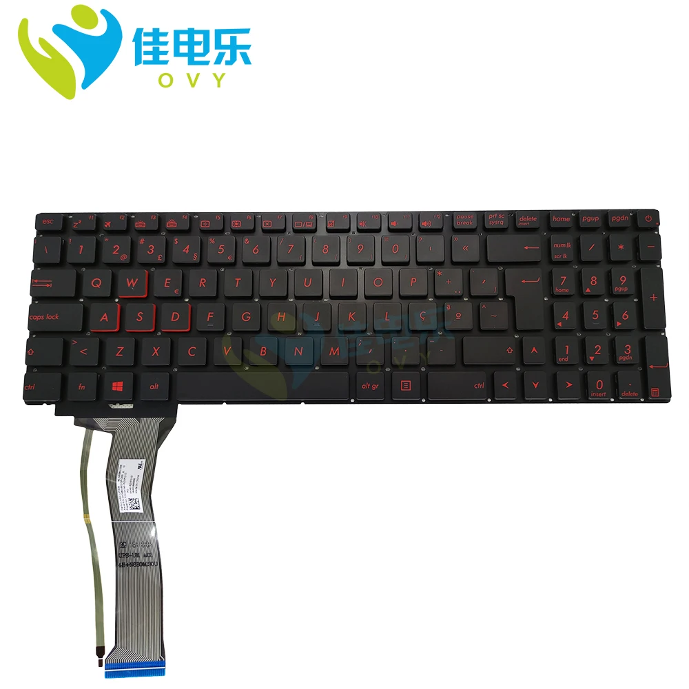 US English PO Portuguese Backlit Laptop Keyboards For ASUS GL552V GL552VL GL552VW GL552VX GL552JX GL752 Red backlit keyboard