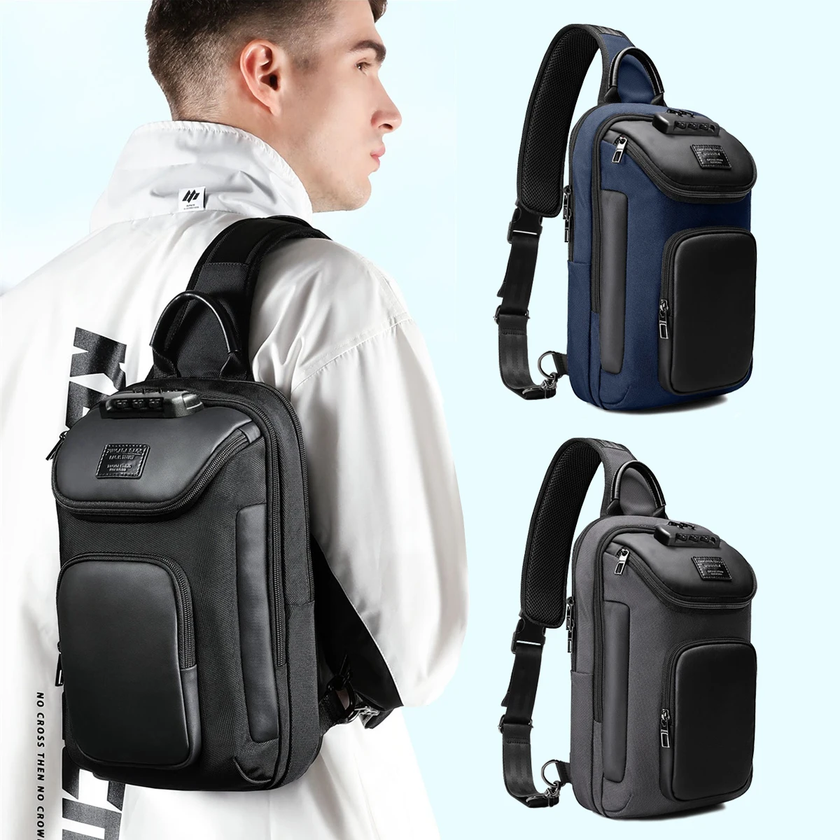 Men's Chest Bag Crossbody Bag Multifunctional Large-capacity Leisure Bag Advanced Sense Shoulder Bag Security Lock Chest Bag