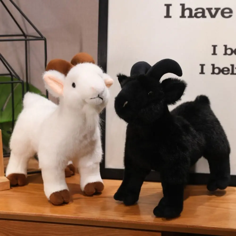 PP القطن الطفل الماعز أفخم دمية رقيق محشوة قرون الأغنام ألعاب من القطيفة لينة لطيف الطفل الماعز المفاتيح الاطفال هدية