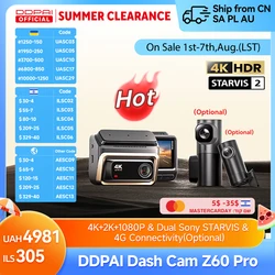 DDPAI Z60 Pro 4K Dash Cam Auto Dashcam Front GPS Car Camera for Dual SONY Sensor WiFi ADAS Night Vision DVR Video Recorder