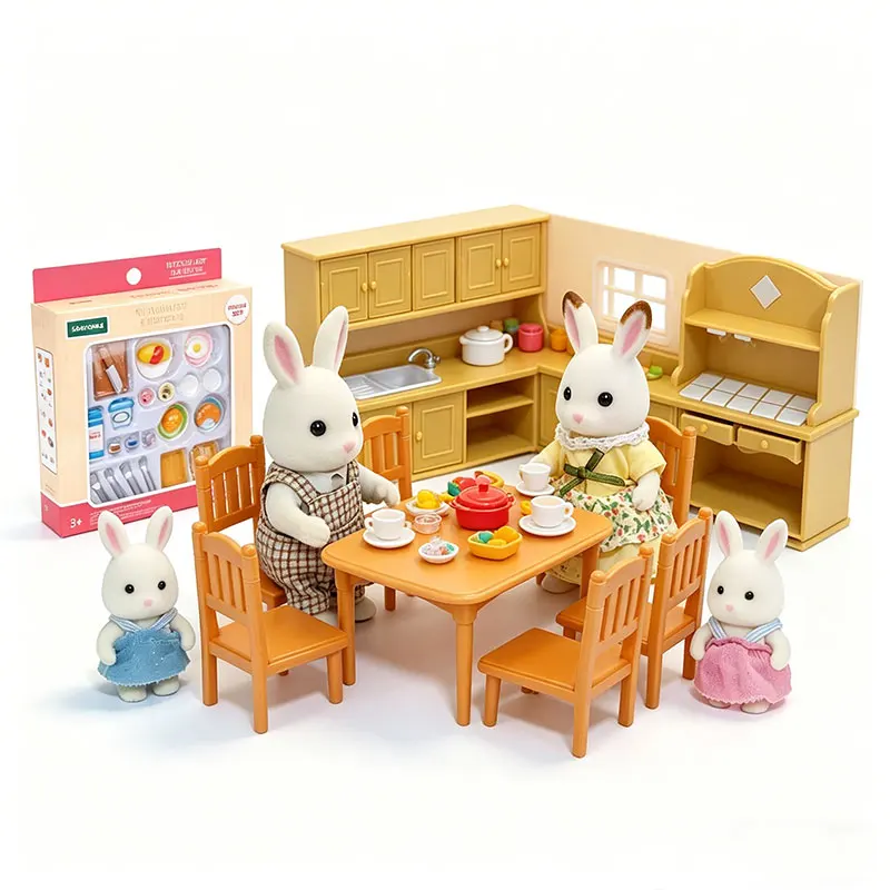 Miniature Furniture 1:12 Dollhouse Kitchen Livingroom Bedroom Set DIY Scene Doll Play Decoration Girl Toy House Birthdays Gifts view 6