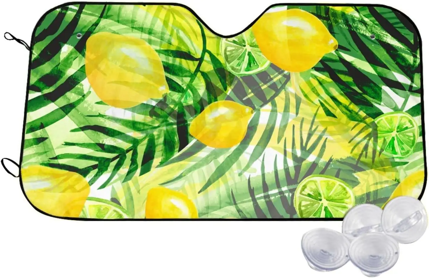 

Palm Leaf Lemon Windshield Sun Shade Car Sun Shade Windshield Foldable Cute Car Window Covers Sunshade for Car Windshield