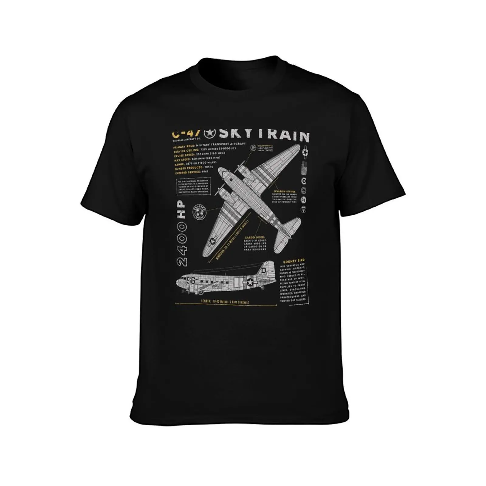 C-47 Skytrain T-Shirt tees anime tshirt for a boy cotton t shirt men