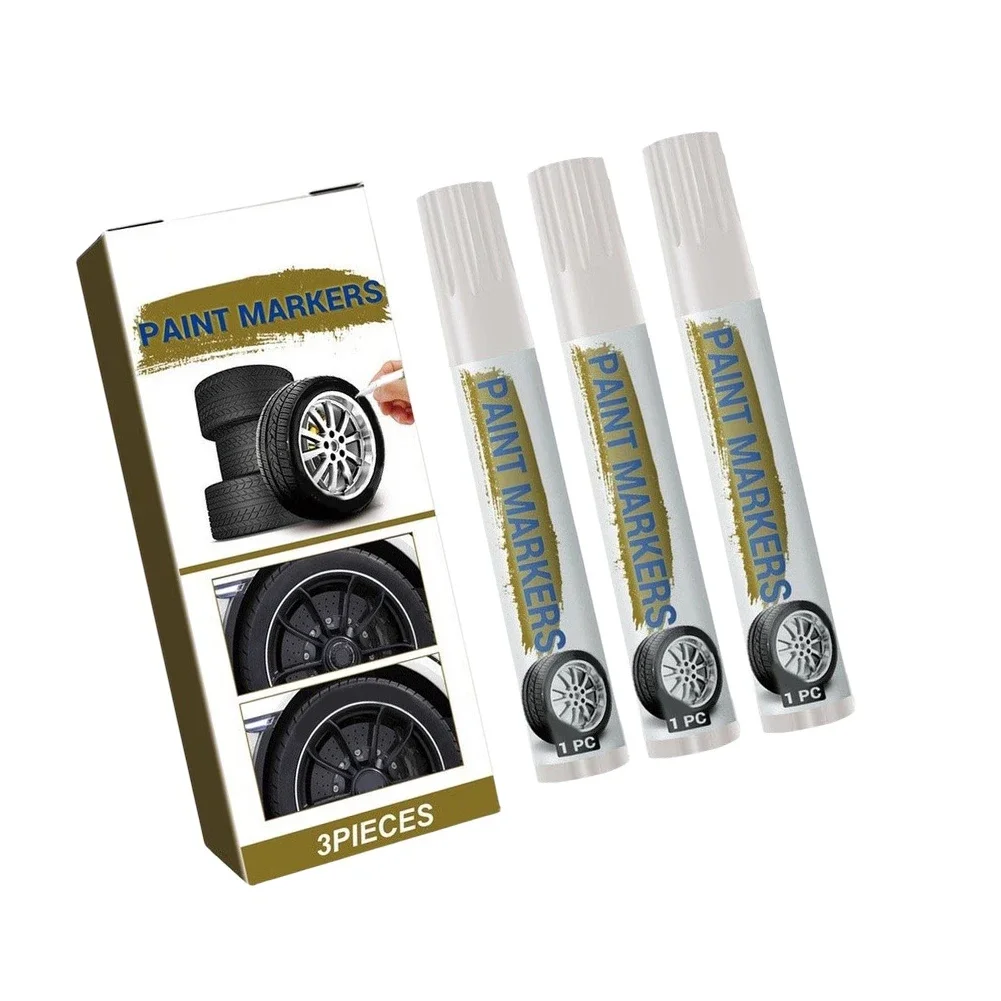Car Paint Pen For Tire Tread Marking On For Auto Rubber Wheels And Tyres Oil-Based Permanent Ink For For Automotive Maintenance