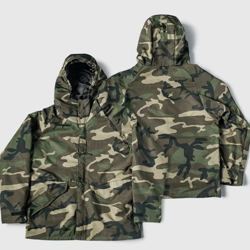 Woodland Winter Outdoor Charge Jacket Mens Camouflage Waterproof Coat Windbreak Men\'s Tactical Hooded Outwear ECWCS PARKA