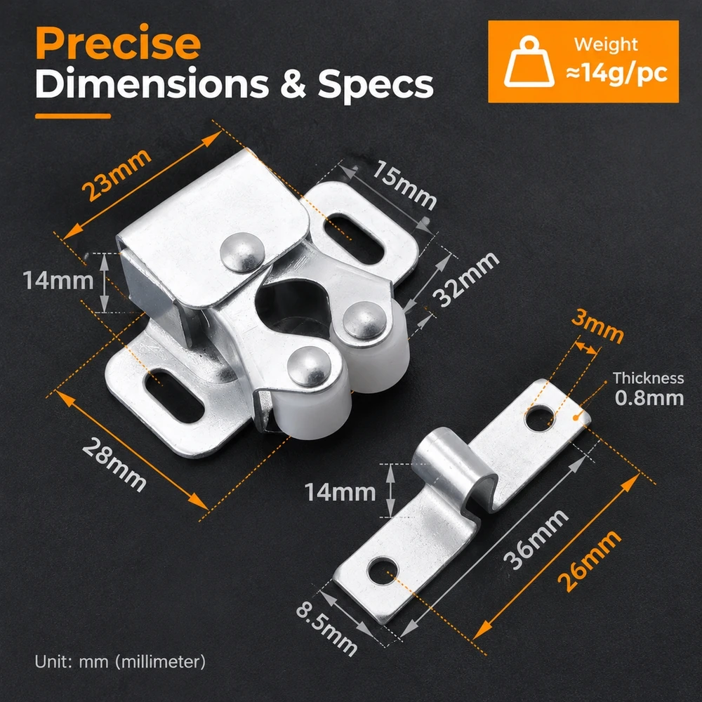 Cabinet Door Magnetic Catch Touch Latch Push Open Self Closing Hardware for Kitchen Cupboards Wardrobes