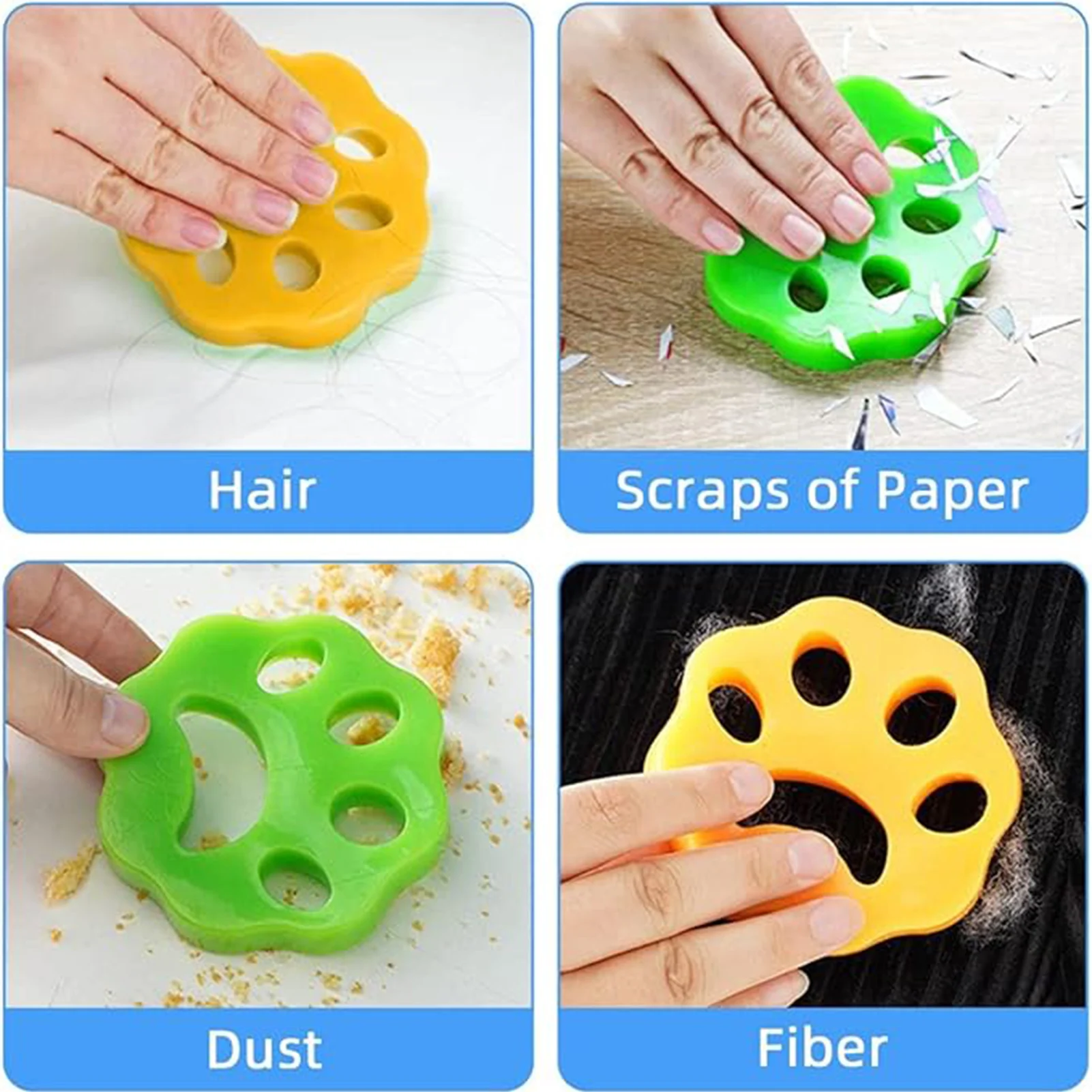 8pcs Washing Machine Hair Remover Reusable Pet Hair Remover Cleaning Tool for Adsorption Hair Dust Paper