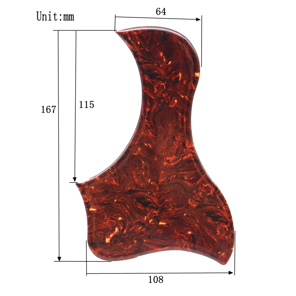 포크 어쿠스틱 기타용 스크래치 방지 플레이트, 1R 장식 셀룰로오스 및 크리스탈 에폭시 송진 기타 픽가드, 4 가지 크기