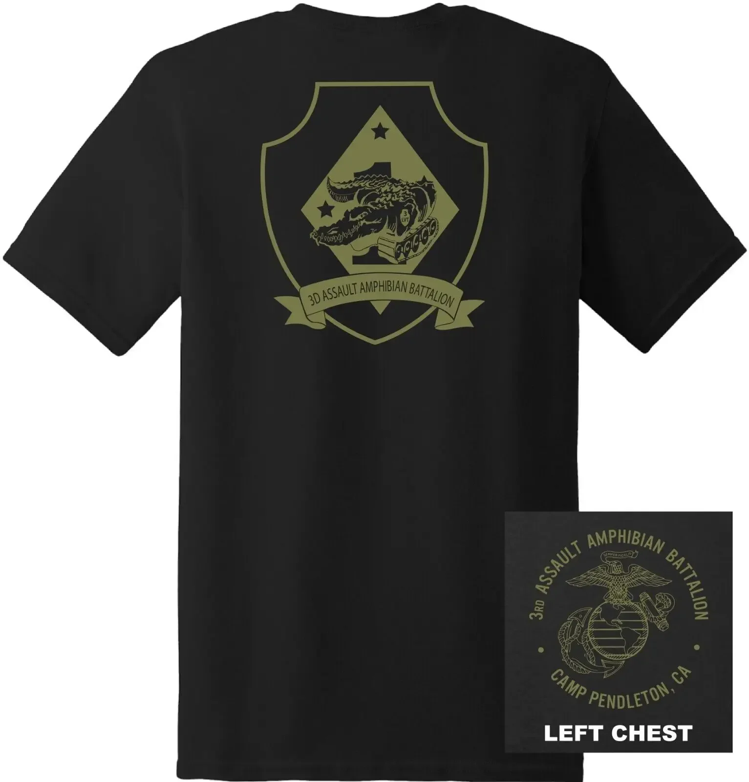 US Marine Corps 3rd Assault Amphibian Battalion T-Shirt 100% Cotton O-Neck Short Sleeve Summer Casual Mens T-shirt Size S-3XL