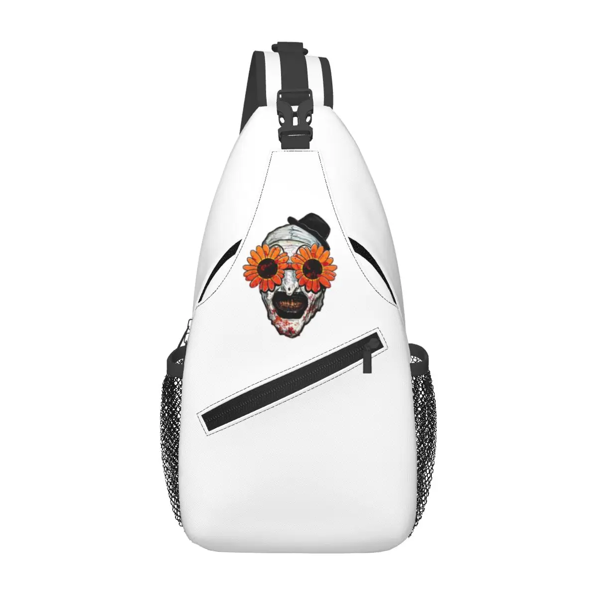 Art The Clown Terrifier 2 Sunflower Sunglasses Chest Bag Men Sling Crossbody Backpack Chest Bag Traveling Daypack Shoulder Bag