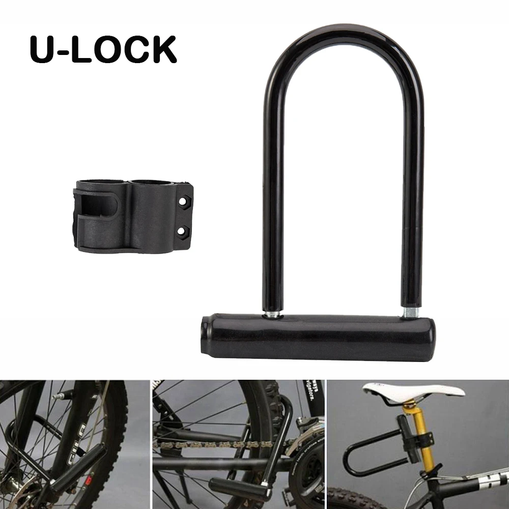 Bicycle U Lock Anti-theft Heavy Duty Bicycle Locks MTB Road Bike Wheel Lock With KeyMotorcycle Scooter Cycling Accessories