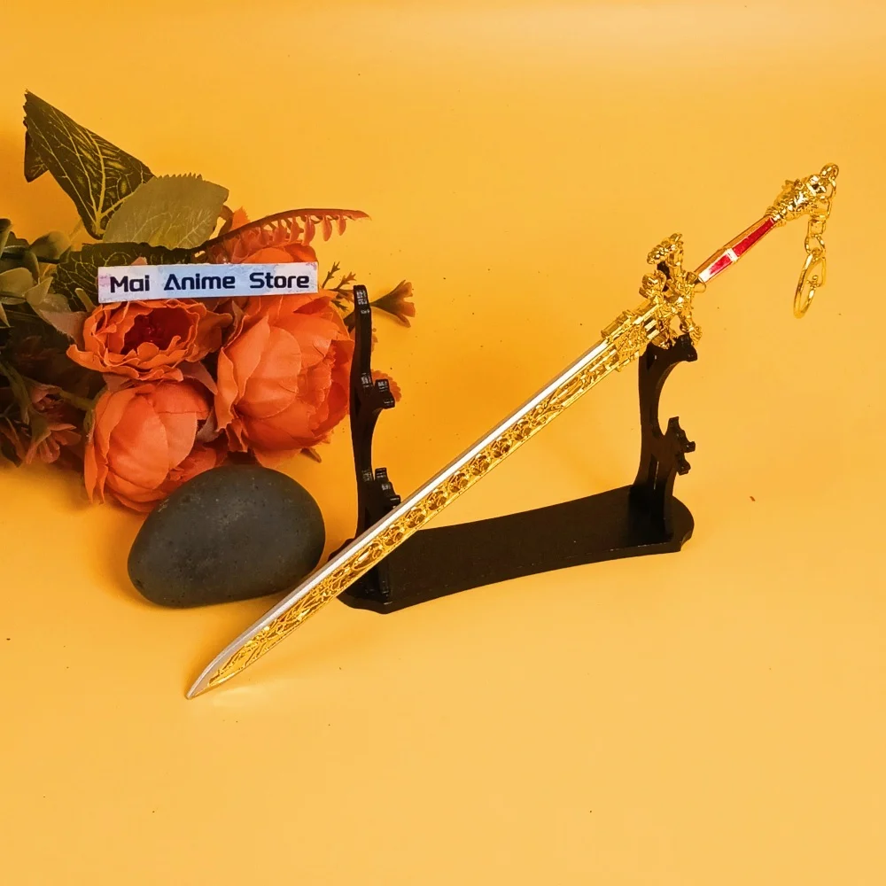 8.6inch Anime Elden Katana Steel Metal Sword Real Japanese Katana Samurai Sword of Night and Flame Ninja Knife Sabre Toy Gift