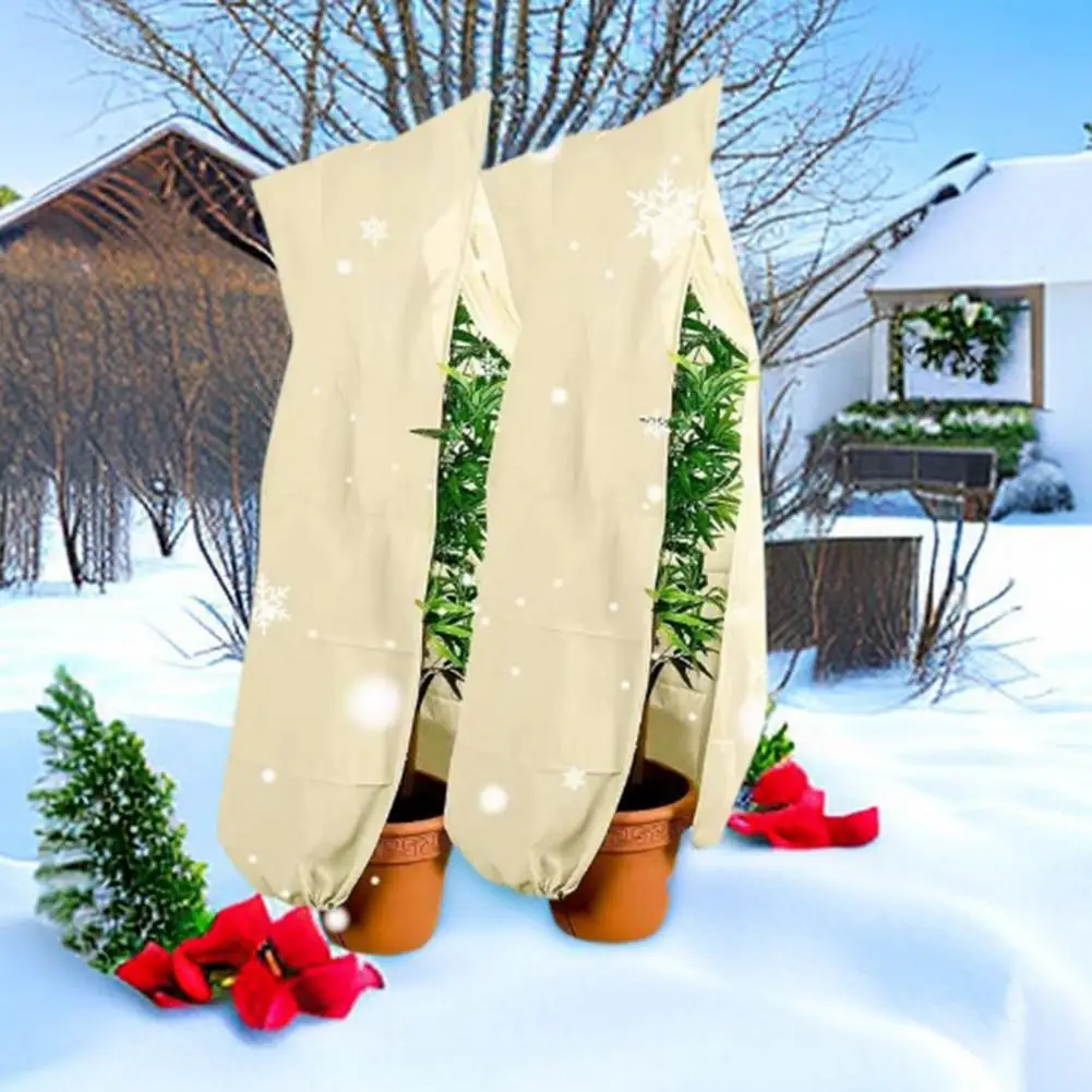 Plant Cover Winter Plant Covers For Outdoor Plants Fruit Trees Proof Blankets With Drawstring For Potted For Winter