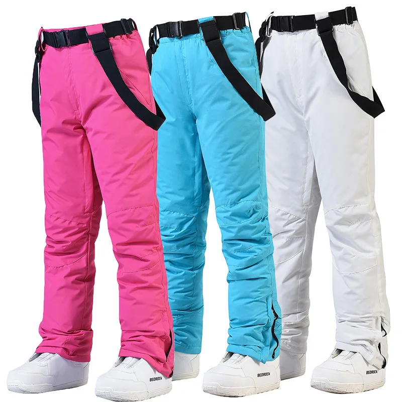 Pantalones de esquí para hombre y mujer, ropa a prueba de viento, impermeable, cálida y transpirable, para snowboard y deportes de nieve, novedad