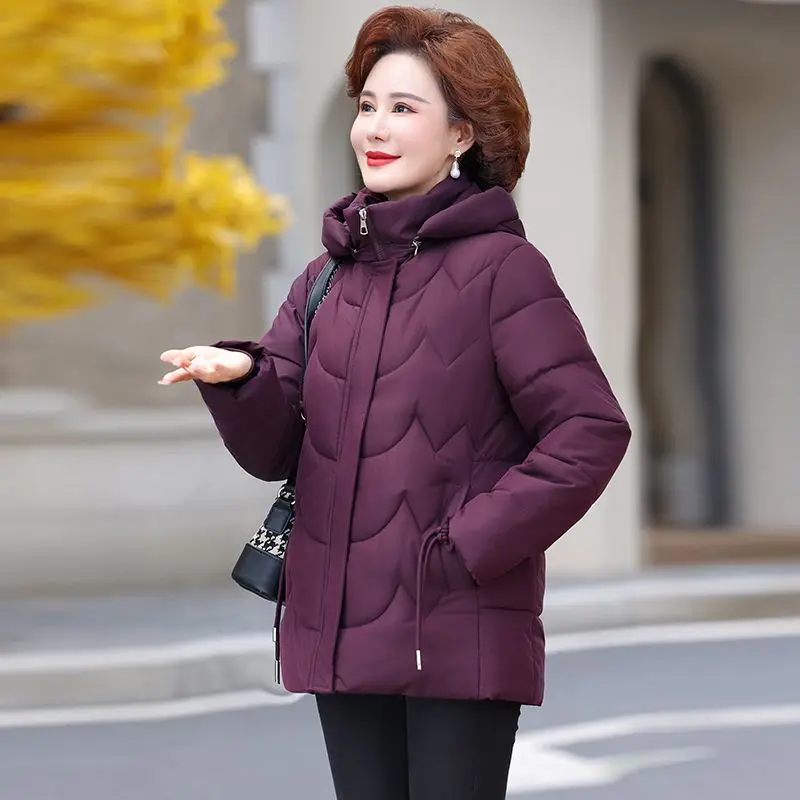 Middle-Aged Elderly Women Winter Padded Cotton-Padded Clothes Mother New Fur Collar Cotton- Keep Warm Ladies LX404