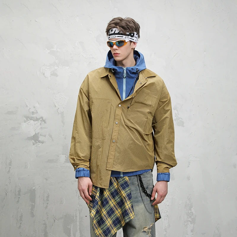 Autumn Outdoor Quick Dry Shirt Men Women Long Sleeve Loose Casual Techwear Cargo Shirt Couple Streetwear Blouses