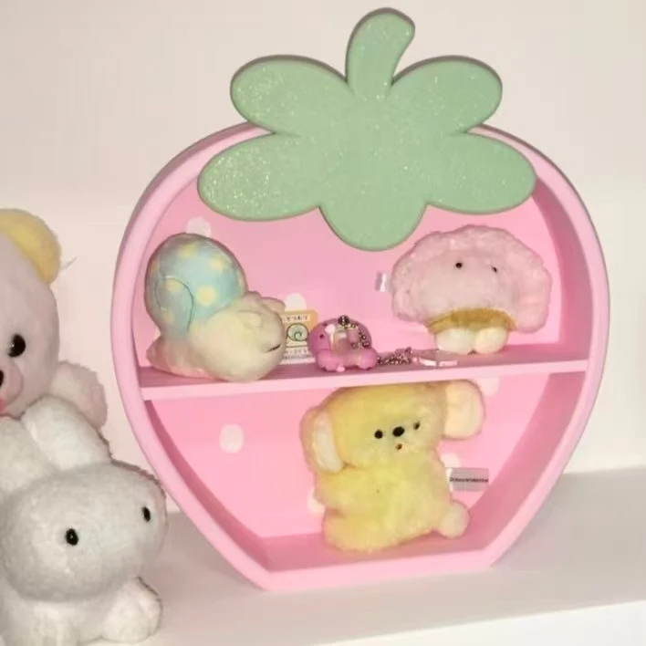 Neue Niedliche 3D-Gedruckte Aufbewahrungsbox, Mädchenhaft Niedlicher Erdbeer-Desktop-Organizer, Blindbox-Puppenständer, Dekoration, Süßes Geschenk – Detail 3