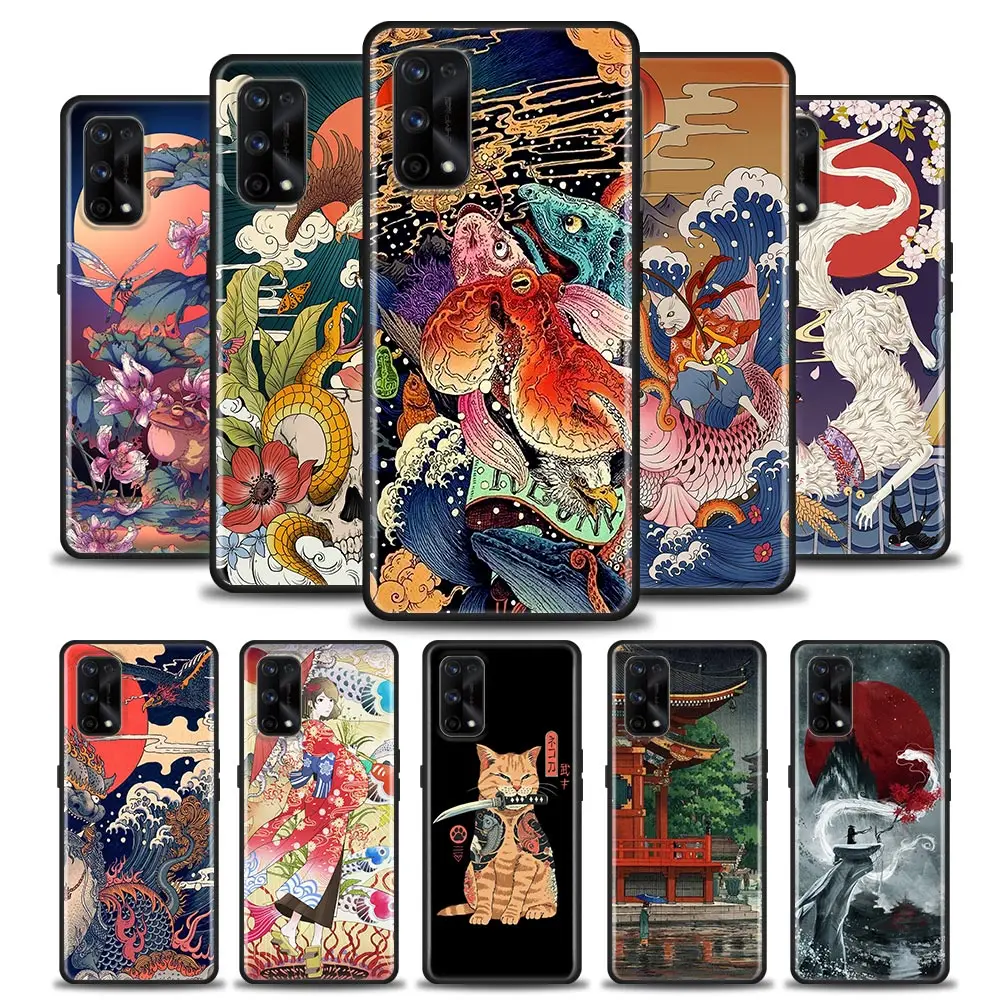 Japanese Ukiyo-e Style Art Painting For Cover Realme GT Master Neo 2 3 GT2 Pro GT 5G Case Realme C35 C21Y C25 C33 C11 C12 Fundas