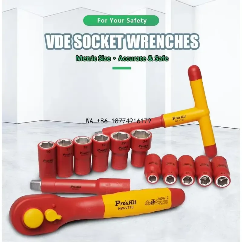 wmwmnu PRO'SKIT PK-2836M 41 PCS 1000V Insulated Metric Tool Kit for High Voltage Equipment Automobile Charging