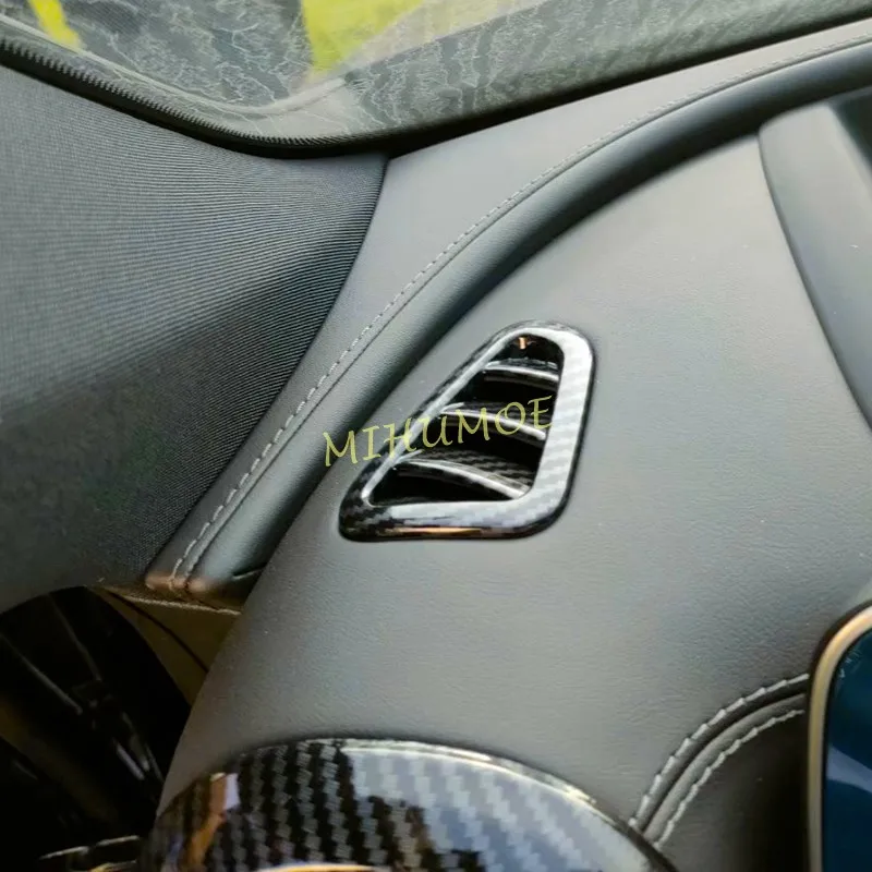 لمرسيدس بنز W206 S206 C200 C220 C300 C43 AMG 2023 2024 2025 الداخلية مركز وحدة التحكم غطاء فتحة التهوية الزخارف ألياف الكربون