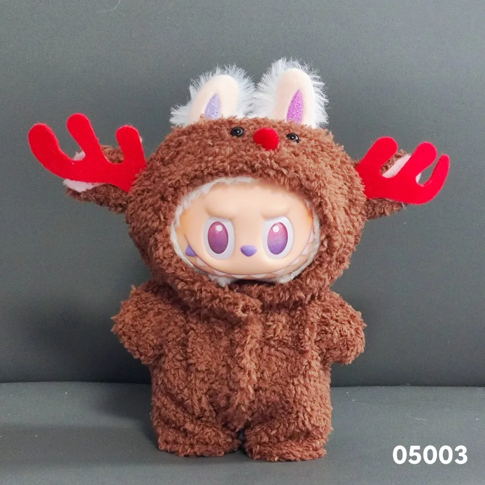 17 سنتيمتر ملابس دمية قطيفة صغيرة الزي اكسسوارات ل Labubu أيدول V1 V2 عيد الميلاد كوكي رجل سترة قبعة الملابس هدية السنة الجديدة #6