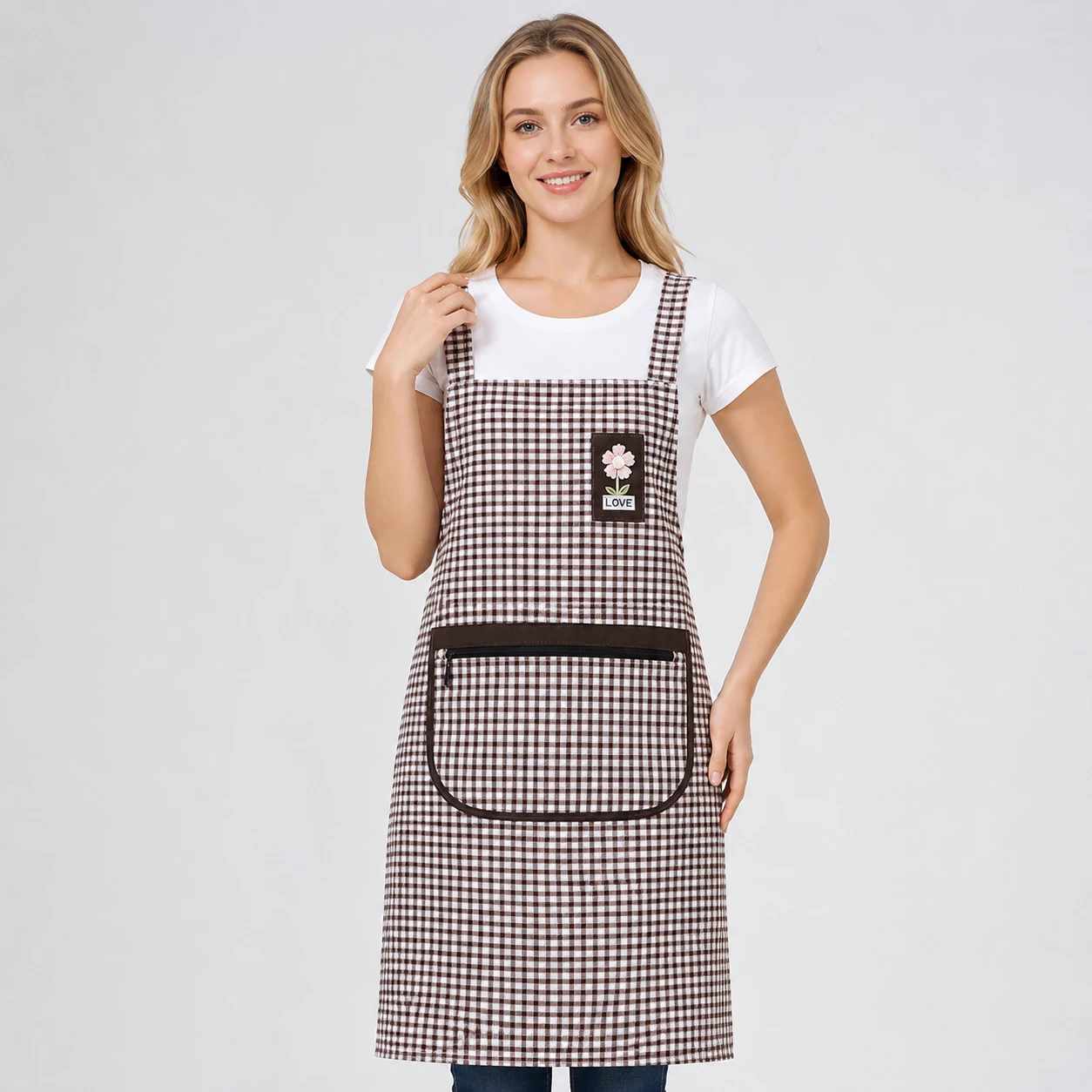 Women Large Cotton Rustic Apron Stain Resistant Breathable Kitchen Cooking BBQ Gardening Chef Apron