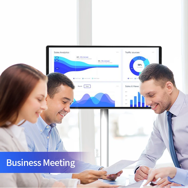 21.5 Inch White Tablet Mobile Android Television Smart Tv On Wheels Touch Screen Led Display Android 13 Electronics Portable Tv