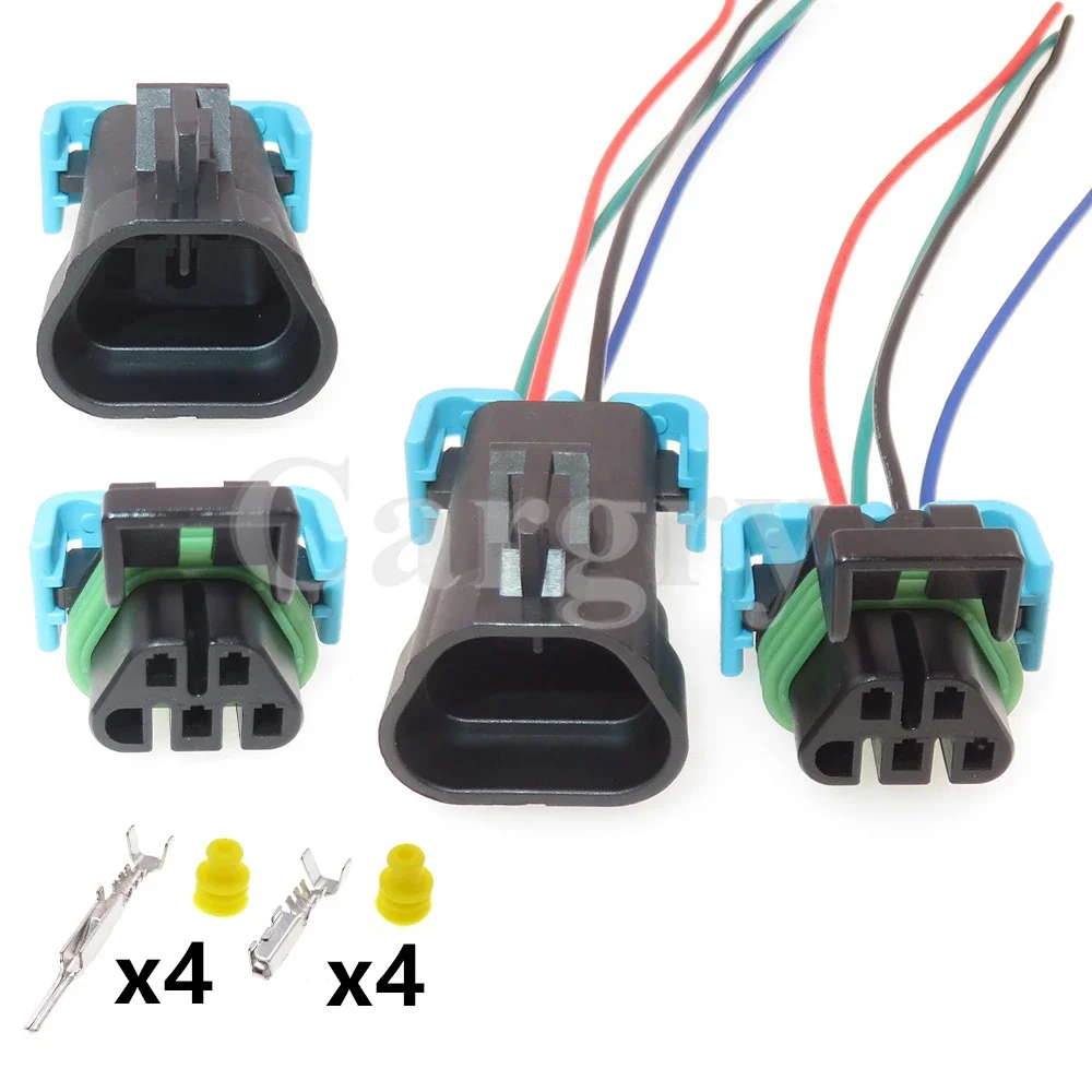 

1 Set 4P 12092839 12146047 Auto Plastic Housing Waterproof Wiring Socket AC Assembly For Buick Car Sealed Connector