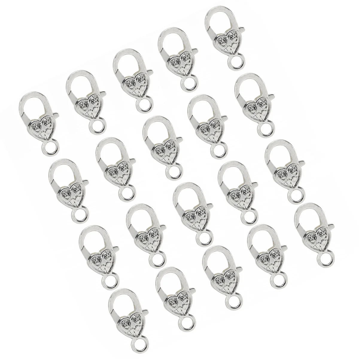20pcs Heart Style Lobster Clasp Snap Hooks ( Silver) Heart style hook Heart snap hook Snap hook for bag