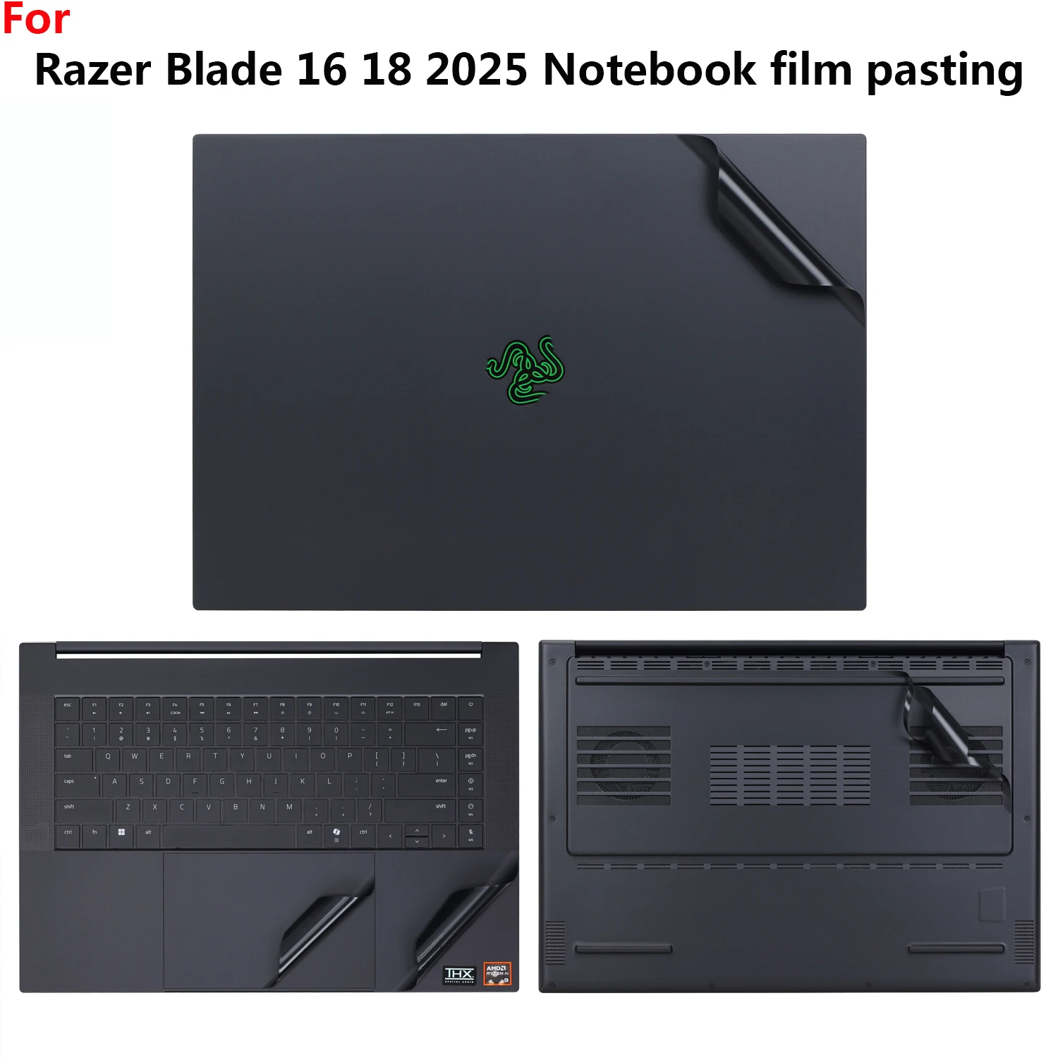For Razer Blade 16 18 15 14 fuselage film RZ09-0528 notebook RZ09-0482 shell protective film RZ09-0509 skin pre-cut vinyl film