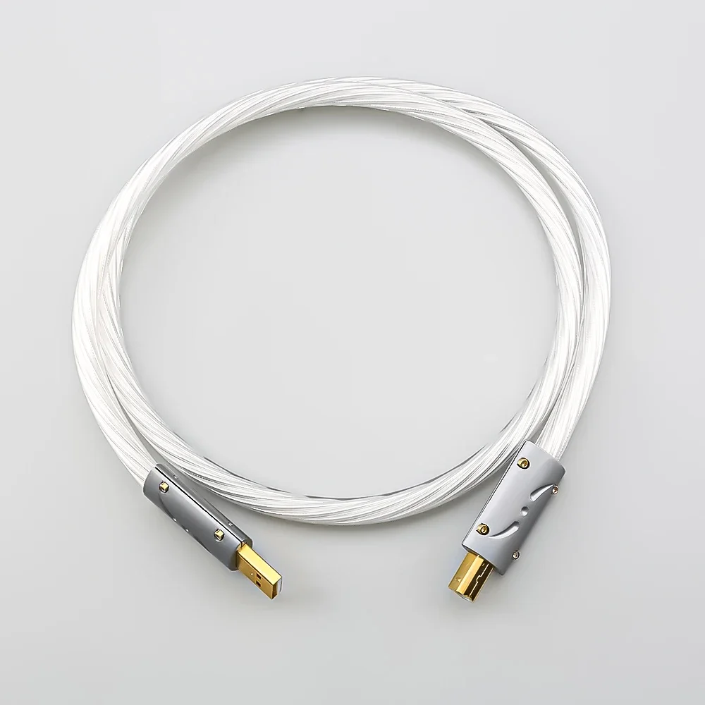 

Hifi Top quality Silver Plated+ Viborg USB Cable High Quality Type A to Type B Hifi Data Cable For DAC