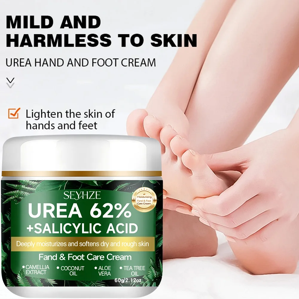 SEYHZE Fußcreme mit 62% Urea und Salicylsäure für trockene, raue Haut, Teebaumöl, Aloe-Butteröl, Glycerin, H-Aloe Vera Feuchtigkeitspflege – Detail 6