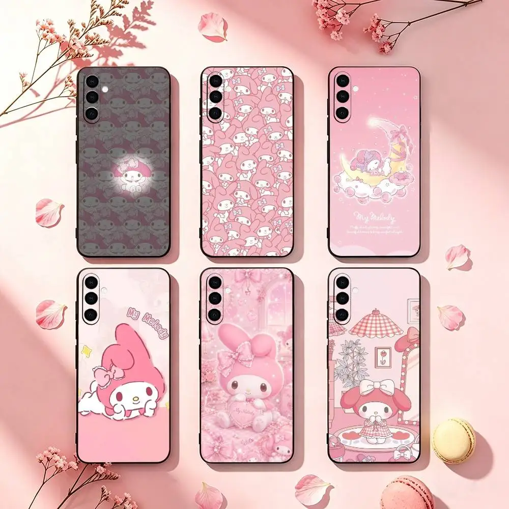 Cartoon My M-Melodys Girls Fave  Phone Case For Samsung Galaxy A73,A72,A71,A70,A53,A52,A51,Others Soft Black Cover