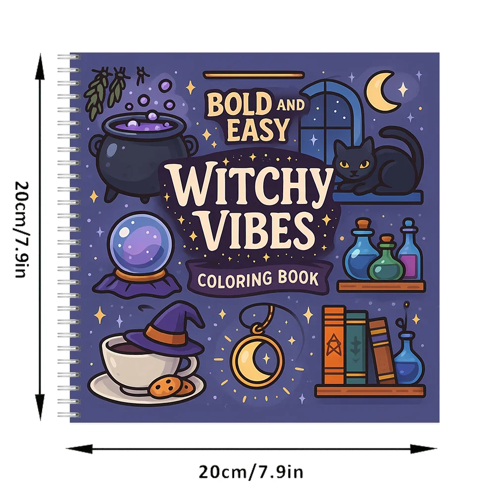 Easy Witchy Vibes Coloring Book for Adult Colouring Book, Birthday Day Gift, Back to School Supplies, Adults Cute Drawing Book