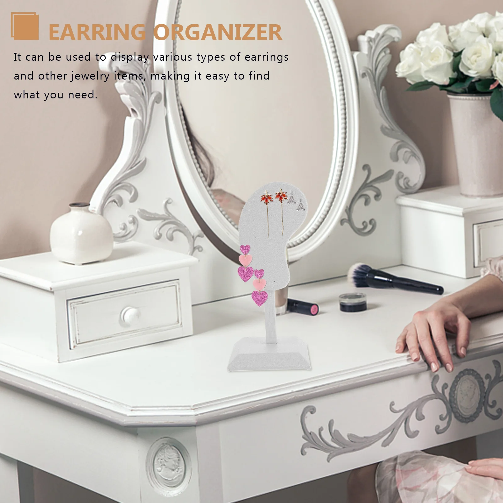 

Earring Organizer Lint Fabric Scratch Resistant Jewelry Display Stand Holder Lightweight Portable for Travel Earring Organizer