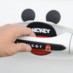 8pcs Disney Mickey Mouse Anti-scratch Stickers Set Minnie Mouse Cartoon Car Door Anti-collision Silicone Protective Sticker