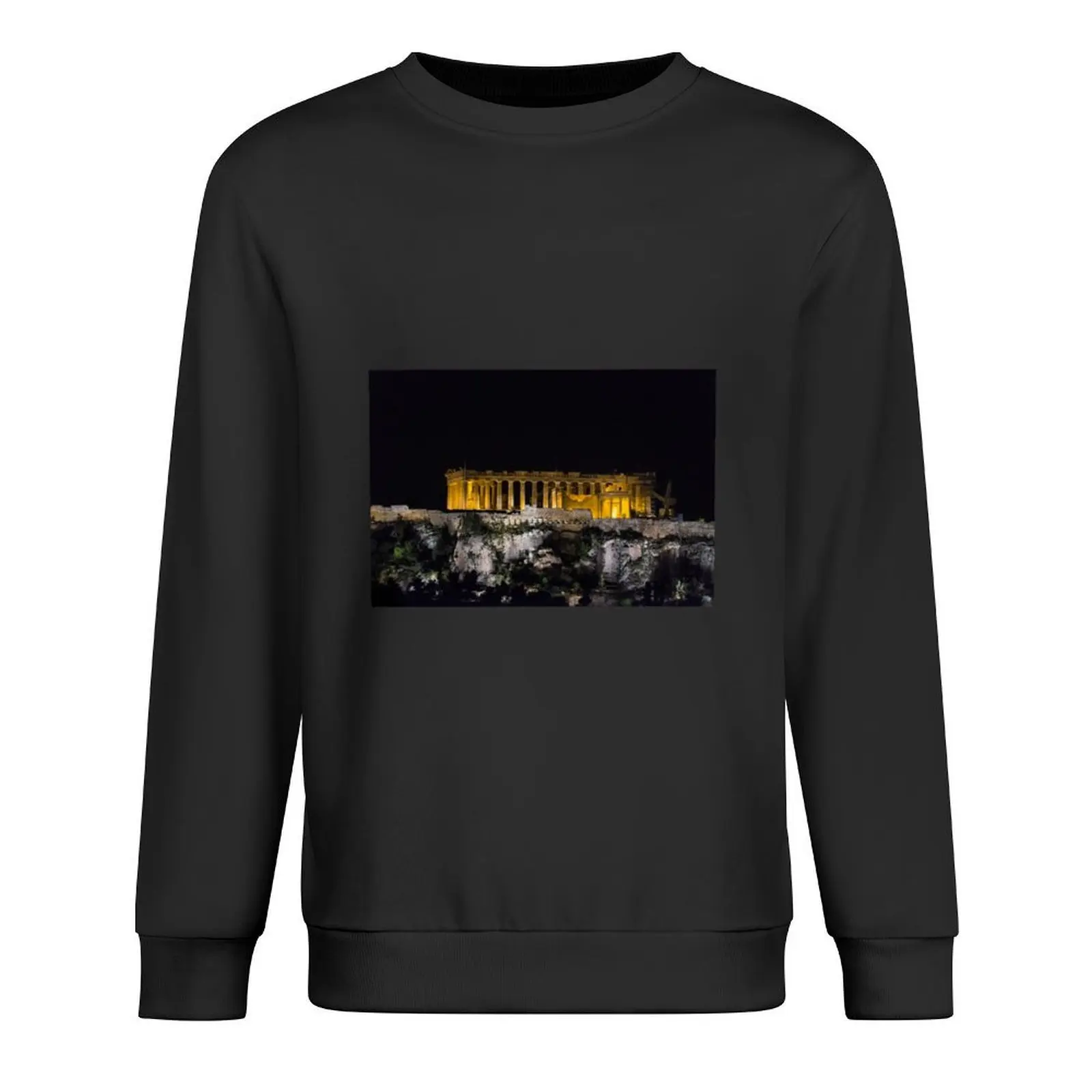 

Tha Parthenon at Night Pullover men's winter sweater mens clothing men's autumn clothes anime clothes men's sweatshirts