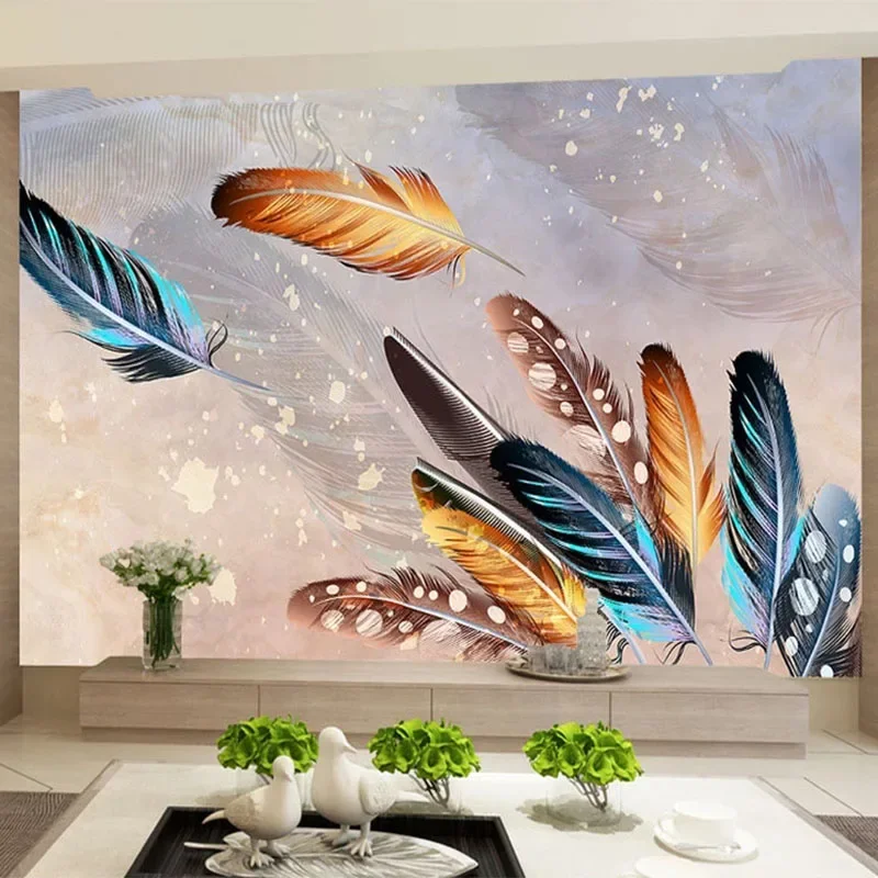 

Modern Fashion Feather Wallpaper 3D Abstract Art Photo Wall Murals Living Room TV Sofa Bedroom Home Decor Papel De Parede Sala