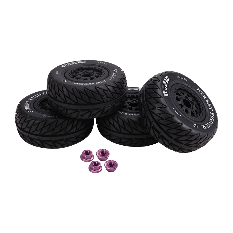 ABBK-4Pcs 110 مللي متر 1/10 دورة قصيرة إطارات شاحنة عجلة الإطارات مع 12 مللي متر عرافة ل Slash Arrma Senton Huanqi 727 Vkar 10Sc Rc سيارة